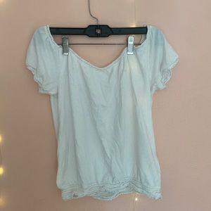 white, off the shoulder top